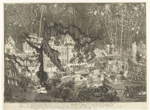Fireworks in Honor of the Coronation of William III and Mary II as King and Queen of Great Britain, 1689