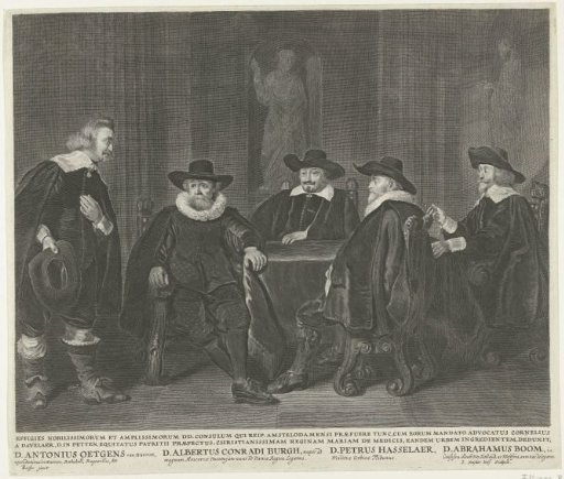 The four Amsterdam burgomasters waiting for news of the arrival of Maria de Médicis, 1638