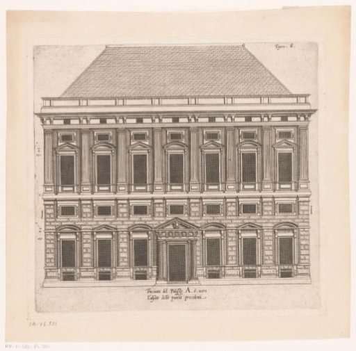 Elevation of the facade of the Palazzo Carrega-Cataldi in Genoa