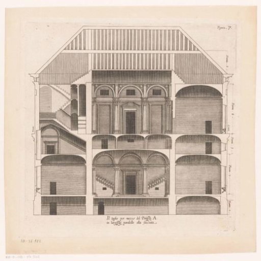 Cross-section of the Palazzo Carrega-Cataldi in Genoa