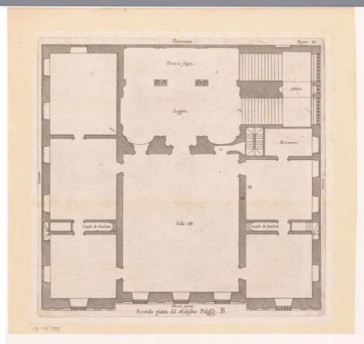 Plan of the first floor of the Villa Giustiniani-Cambiaso in Genoa
