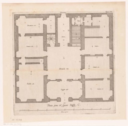 Plan of the ground floor of the Villa Spinola di San Pietro in Genoa