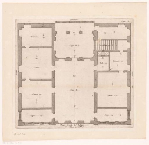 Plan of the first floor of the Villa Spinola di San Pietro in Genoa