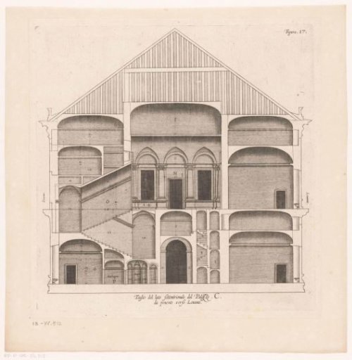 Cross-section of the Villa Spinola di San Pietro in Genoa