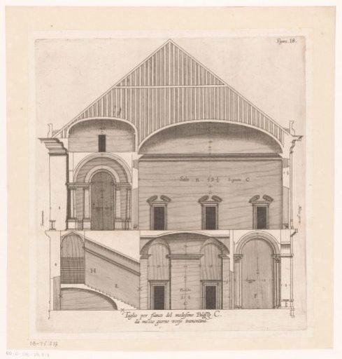 Longitudinal section of the Villa Spinola di San Pietro in Genoa
