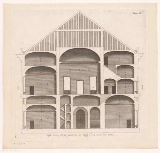 Cross-section of the Villa Spinola di San Pietro in Genoa