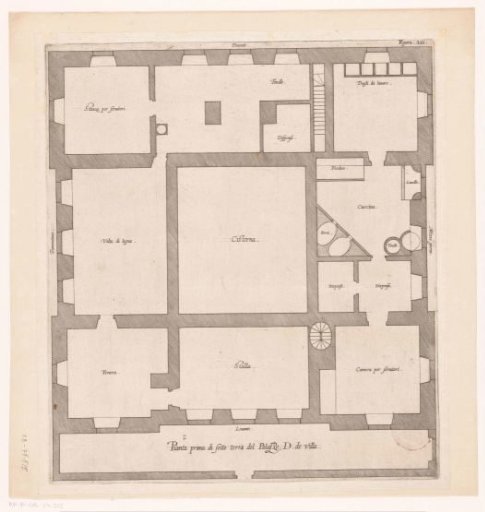 Plan of the basement of the Villa Grimaldi in Genoa