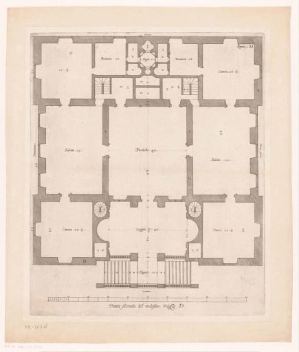 Plan of the ground floor of the Villa Grimaldi in Genoa