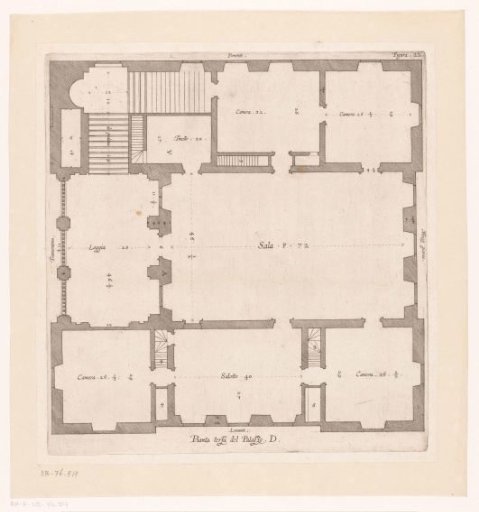 Plan of the first floor of the Villa Grimaldi in Genoa
