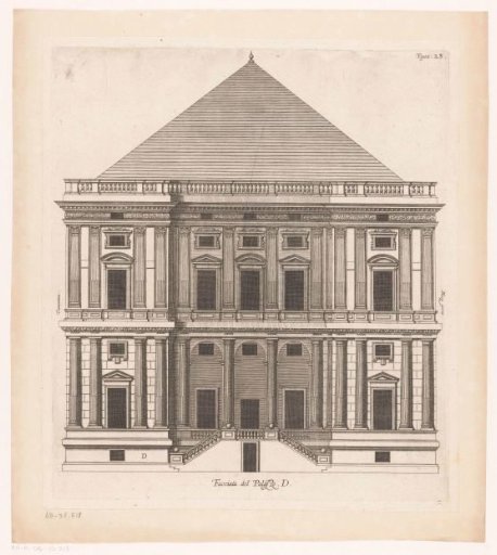 Elevation of the façade of the Villa Grimaldi in Genoa