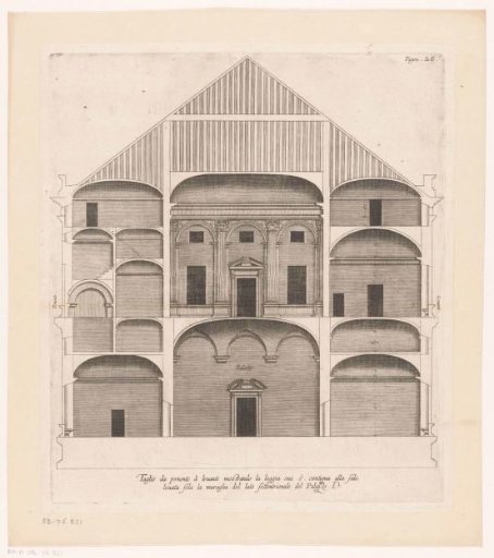 Longitudinal section of the Villa Grimaldi in Genoa