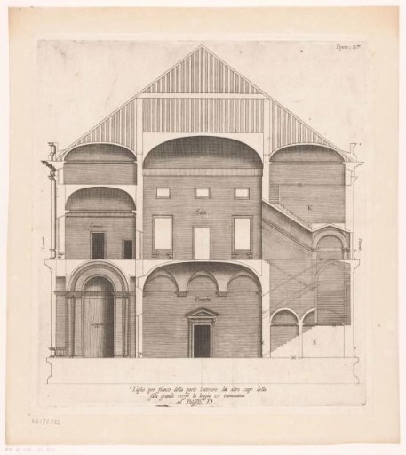 Longitudinal section of the Villa Grimaldi in Genoa