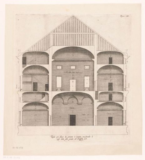Longitudinal section of the Villa Grimaldi in Genoa
