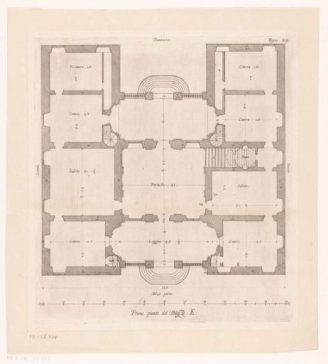 Ground plan of the ground floor of the Villa Pallavicino delle Peschiere in Genoa