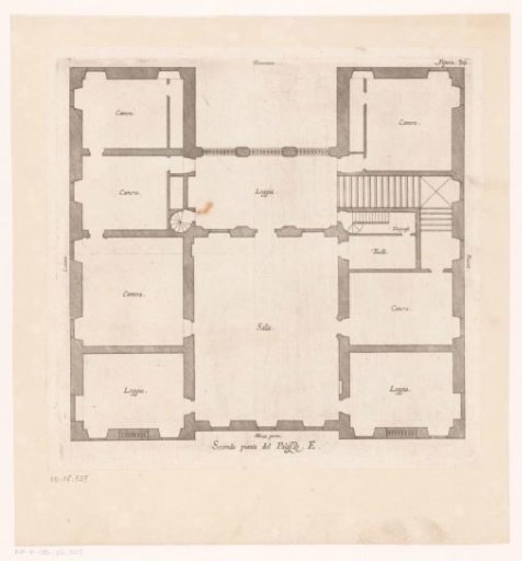 Ground plan of the first floor of the Villa Pallavicino delle Peschiere in Genoa
