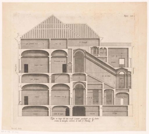 Longitudinal section of the Palazzo Spinola in Genoa