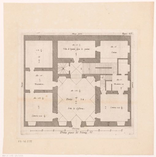 Ground plan of the ground floor of the Palazzo Interiano Pallavicini in Genoa