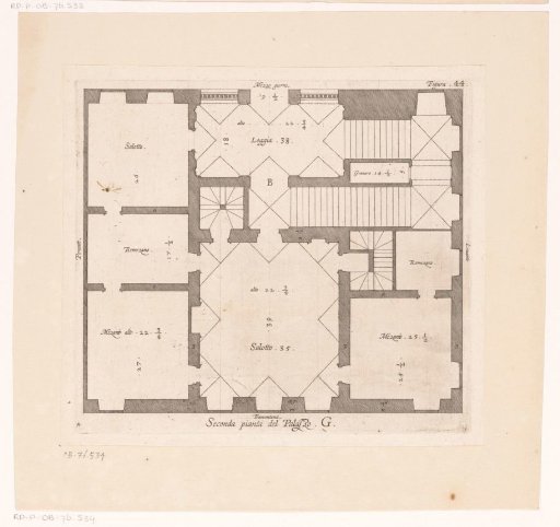 Ground plan of the first floor of the Palazzo Interiano Pallavicini in Genoa