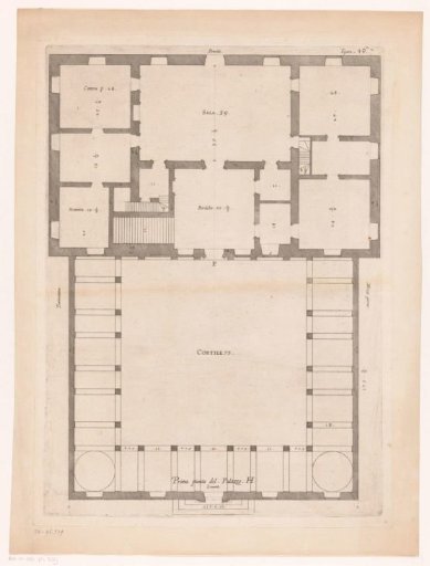 Ground plan of the ground floor of the Villa Grimaldi-Sauli in Genoa
