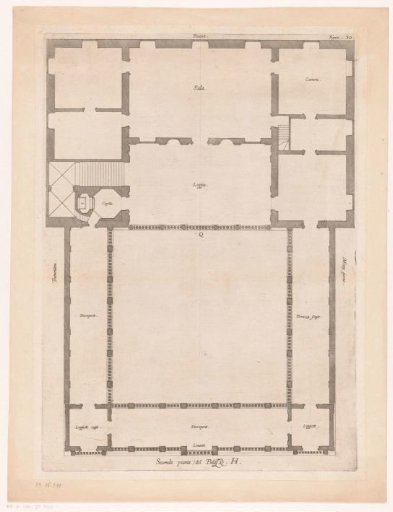 Ground plan of the first floor of the Villa Grimaldi-Sauli in Genoa