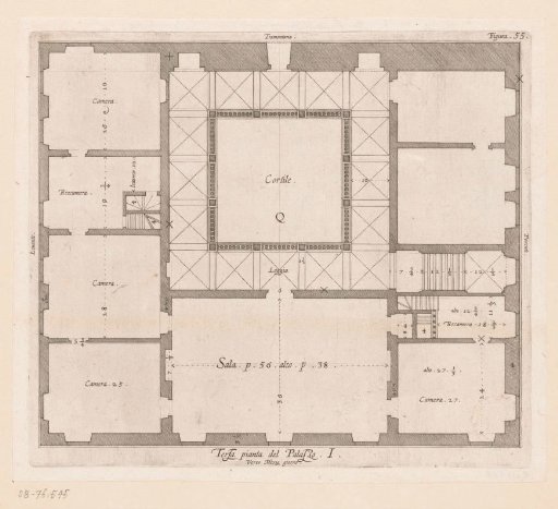 Elevation of the façade of the Palazzo Rostan Raggio in Genoa