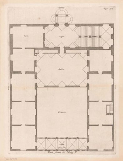 Ground plan of the first floor of the Palazzo Lercari-Parodi in Genoa