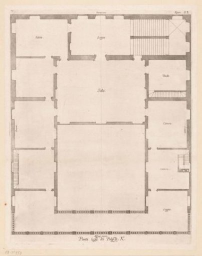 Ground plan of the second floor of the Palazzo Lercari-Parodi in Genoa