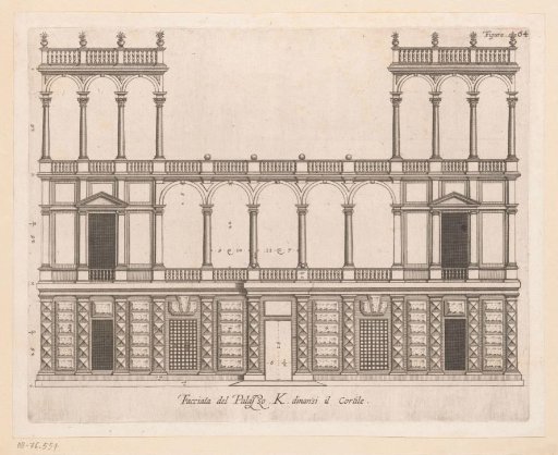 Elevation of the façade on the street side of the Palazzo Lercari-Parodi in Genoa