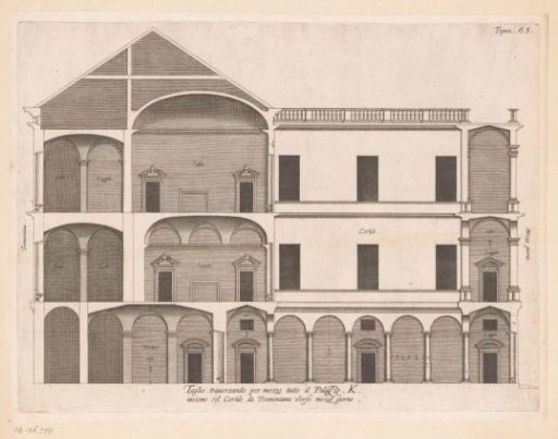 Longitudinal section of the Palazzo Lercari-Parodi in Genoa