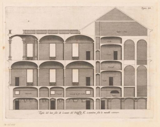 Longitudinal section of the Palazzo Lercari-Parodi in Genoa
