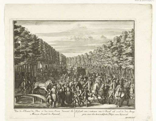 Tree-lined Avenue with Three Bridges in Front of the Huis ter Nieuburch in Rijswijk, 1697