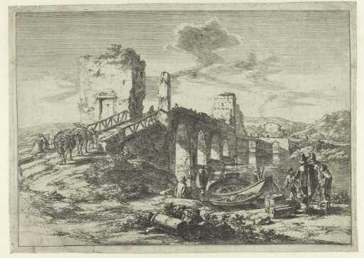 Landscape with a bridge, the Ponte Molle