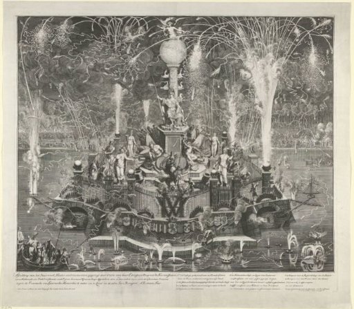 Fireworks fired in the Hofvijver by order of the States of Holland and West-Friesland, 1702