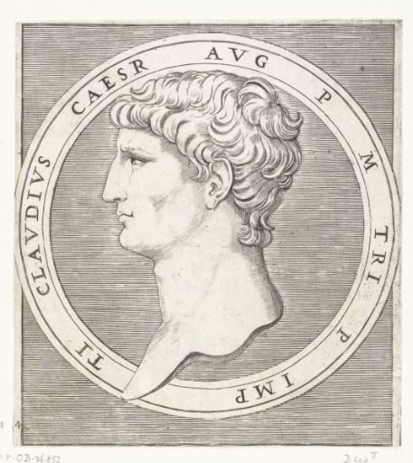 Portrait of Emperor Claudius I in a round frame