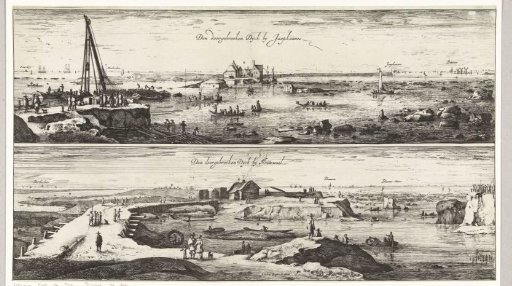 The breached dike at Jaap Hannes and Houtewael