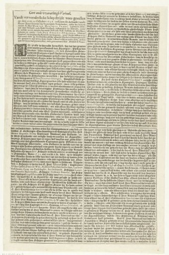 Naval battle at Dunkirk (left text sheet), 1639
