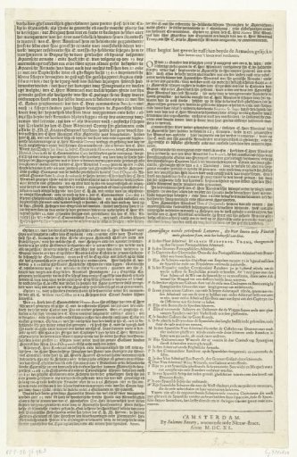 Naval Battle of Duins (right text sheet), 1639