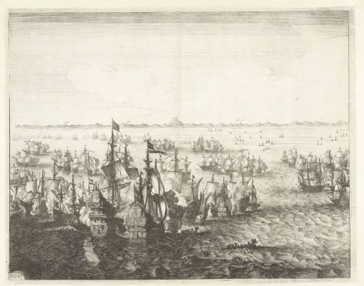 Naval battle at Terheide (left sheet), 1653