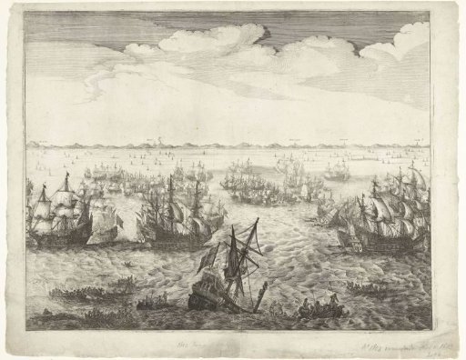 Naval battle at Terheide (right panel), 1653