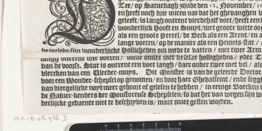Text page accompanying the print of the sea monster caught between Scheveningen and Katwijk, 1661