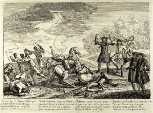 It is Said that the Prince of Orange. The Prince of Orange on Horseback, Struck by Lightning