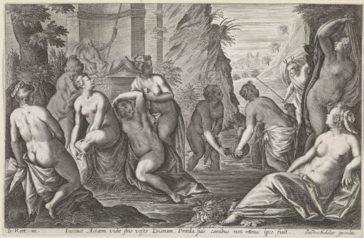Actaeon wordt vervloekt door de badende Diana