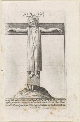 Christ in a long robe on the Cross