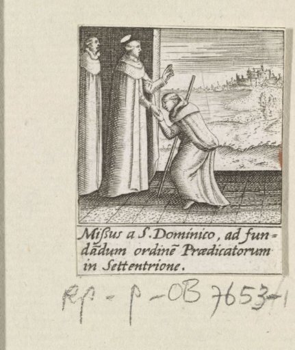 Monk greets Saint Hyacinth of Poland