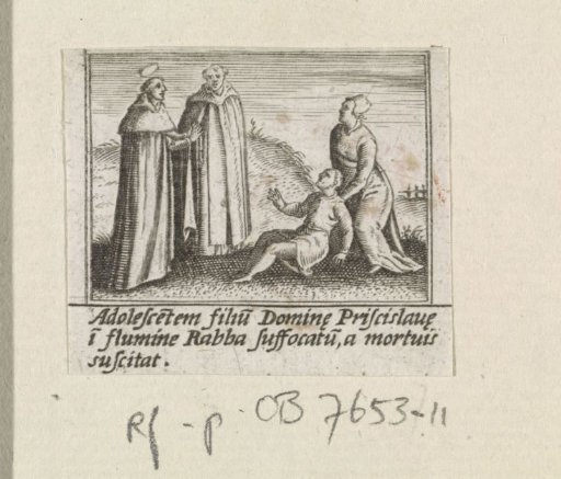 Saint Hyacinth of Poland meets a man lying down