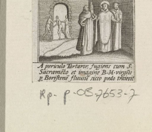 Two monks and Saint Hyacinth of Poland