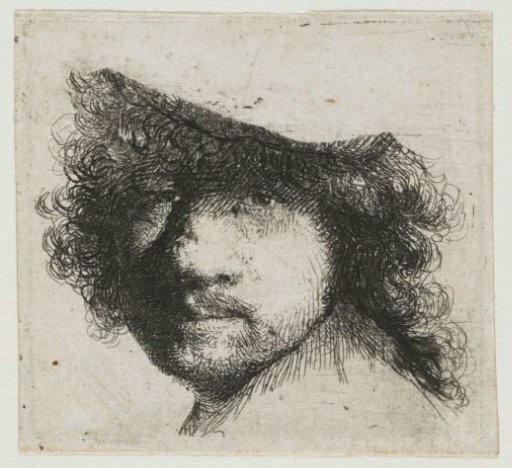 Sheet of studies: head of the artist