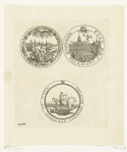 Two medals on the inauguration of the new town hall of Amsterdam, 1655