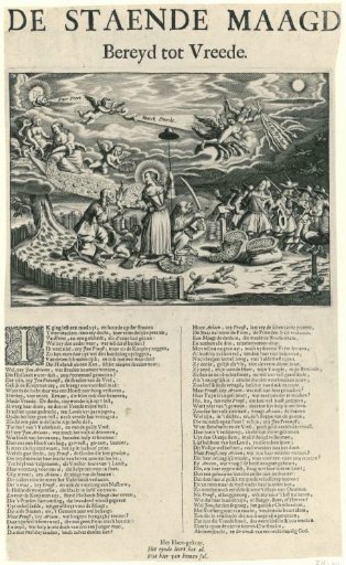 Allegorical representation of the Dutch Garden in which William III declares his love to the Dutch Maiden, 1672