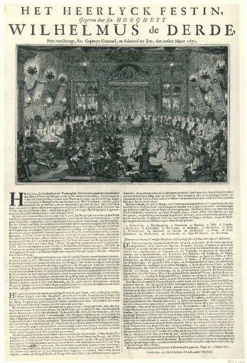 Banquet given by William III on March 1, 1672, in honor of his appointment as Captain-General
